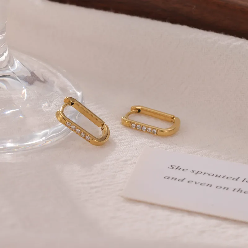 Zircon Huggie Earrings