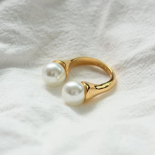 ANILLO DE DOBLE PERLA Pedido anticipado