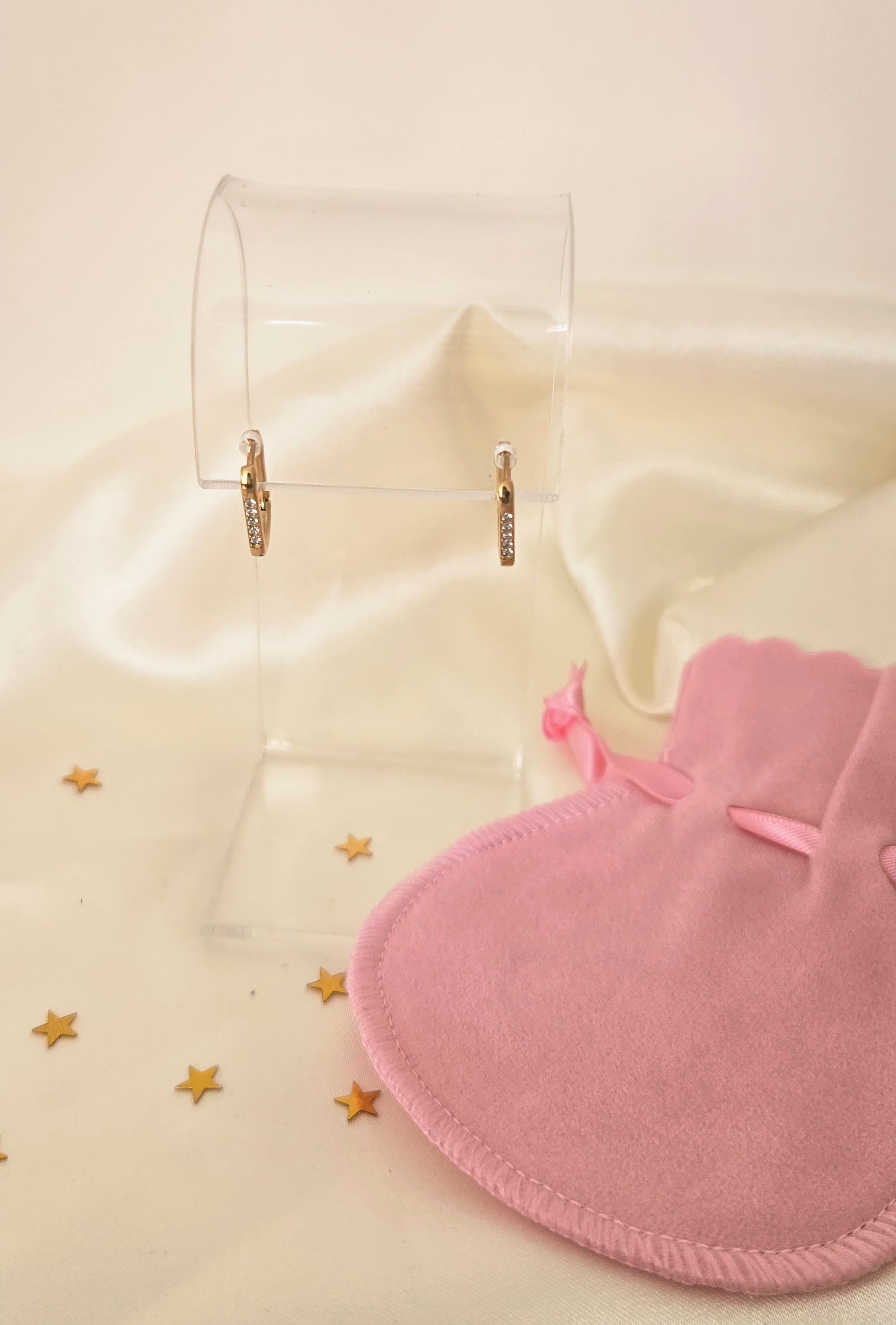 Zircon Huggie Earrings
