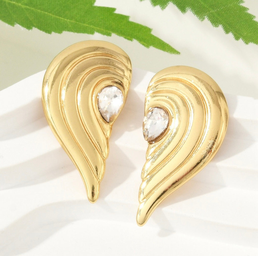Half-Heart Stud Earrings