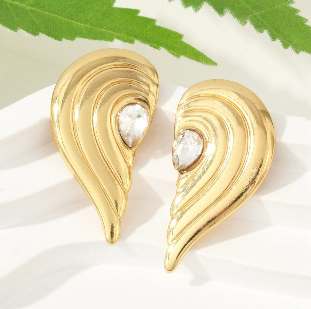 Half-Heart Stud Earrings